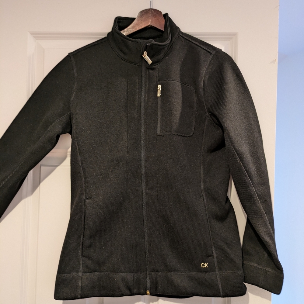 Tailored Fleece Calvin Klein Zip Up Ribbed S Jacket - Picture 4 of 11